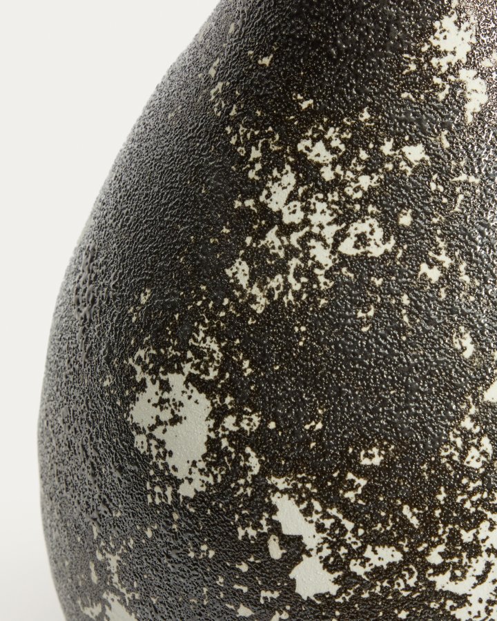 KAVE HOME Orelin vase, rund - sort og hvid keramik (H:39)