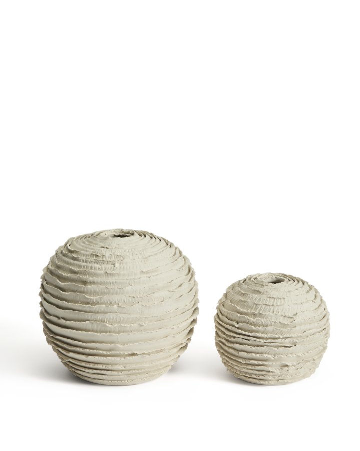 KAVE HOME Evania vase, rund - beige keramik (�16,5)