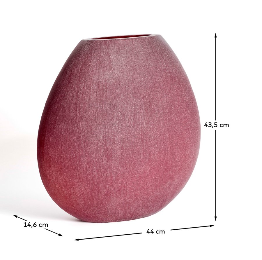 KAVE HOME Rovena vase - bordeauxr�d glas (H:43,5)