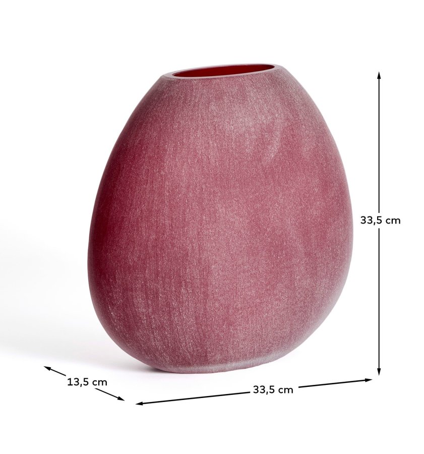 KAVE HOME Rovena vase - bordeauxr�d glas (H:33,5)