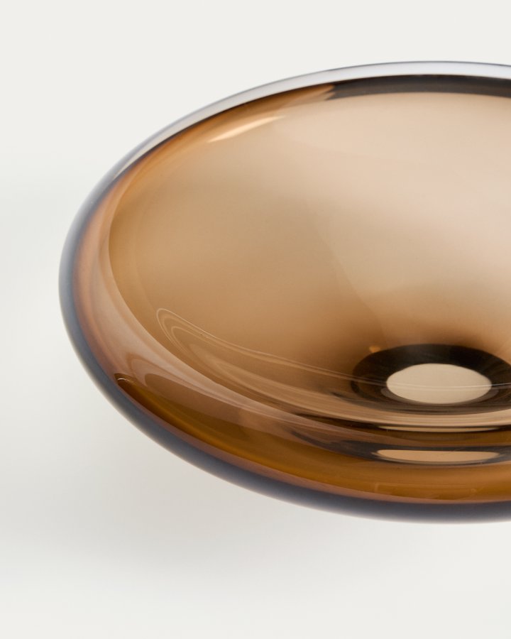 KAVE HOME Zolira borddekoration fad, rund - brun glas (�31)