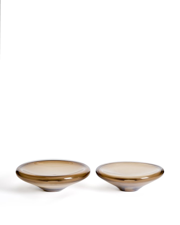 KAVE HOME Zolira borddekoration fad, rund - brun glas (�27)