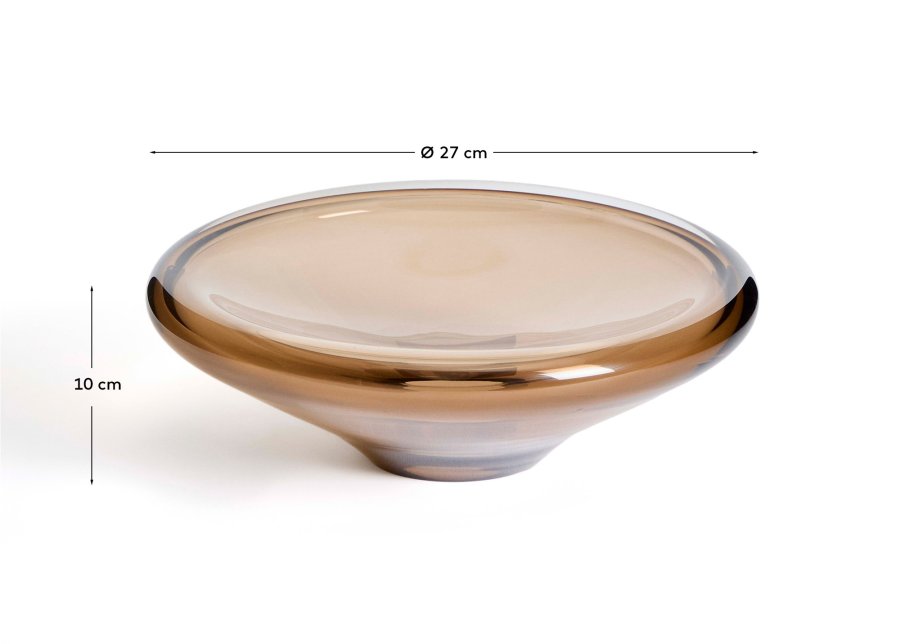 KAVE HOME Zolira borddekoration fad, rund - brun glas (�27)