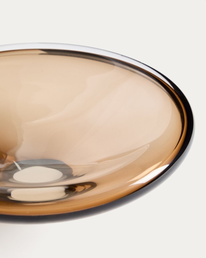KAVE HOME Zolira borddekoration fad, rund - brun glas (�27)