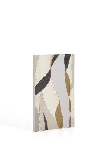 KAVE HOME Marvilo abstrakt billede, rektangul�r - gr� og sennepsgul l�rred (90x60)