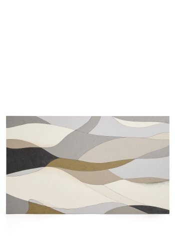 KAVE HOME Marvilo abstrakt billede, rektangul�r - gr� og sennepsgul l�rred (200x120)