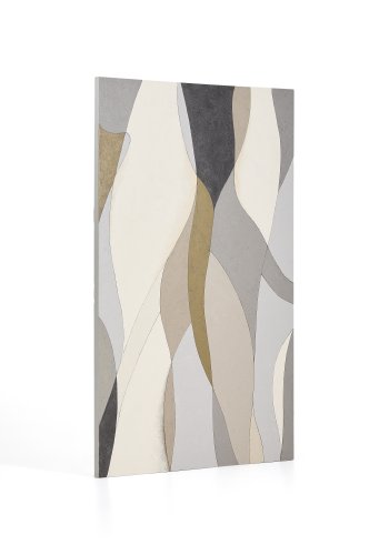 KAVE HOME Marvilo abstrakt billede, rektangul�r - gr� og sennepsgul l�rred (200x120)