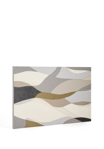 KAVE HOME Marvilo abstrakt billede, rektangul�r - gr� og sennepsgul l�rred (200x120)