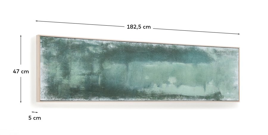 KAVE HOME Selnar abstrakt billede, rektangul�r - gr�n stof (182x47)