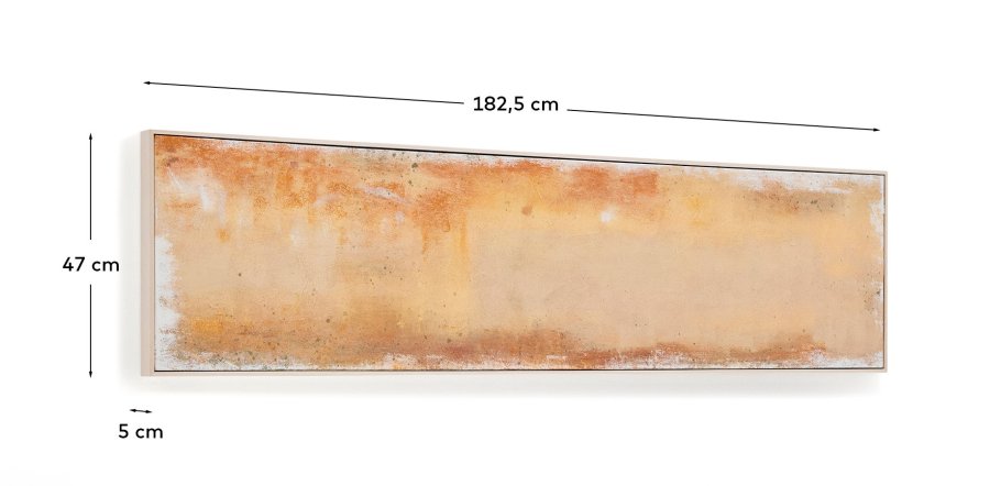 KAVE HOME Selnar abstrakt billede, rektangul�r - gul stof (182x47)