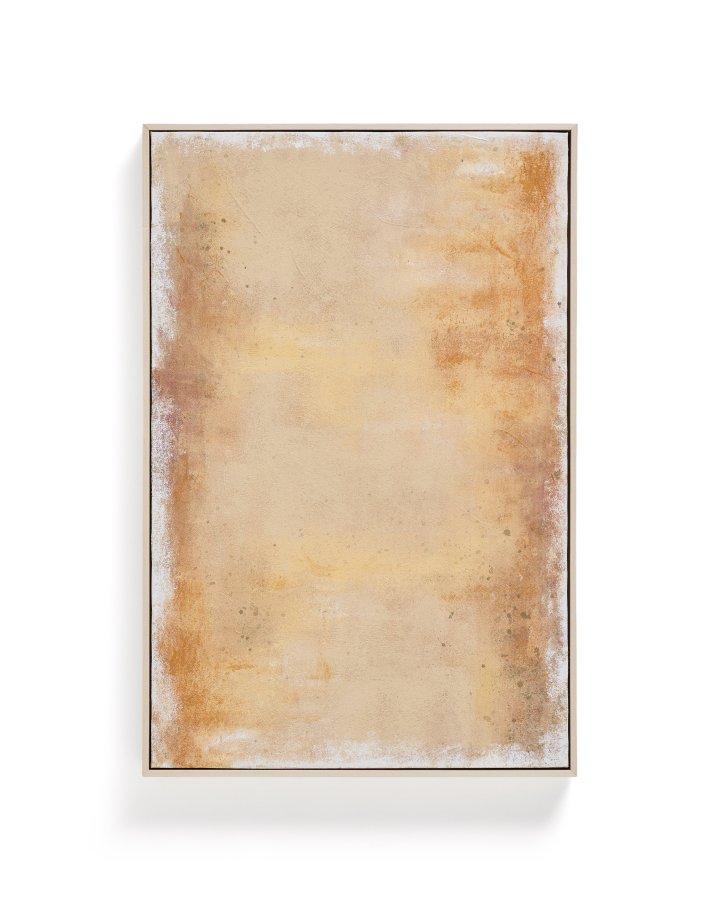 KAVE HOME Selnar abstrakt billede, rektangul�r - gul stof (90x60)