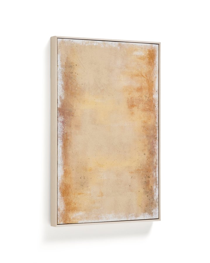 KAVE HOME Selnar abstrakt billede, rektangul�r - gul stof (90x60)