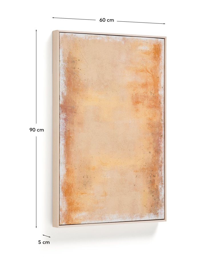 KAVE HOME Selnar abstrakt billede, rektangul�r - gul stof (90x60)