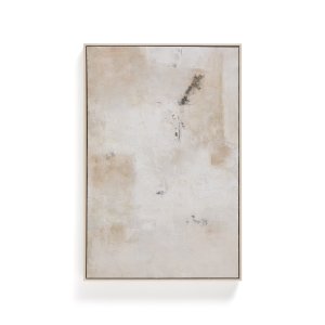 KAVE HOME Silpa abstrakt billede, rektangul�r - beige stof (90x60)