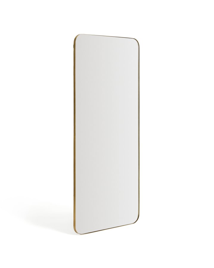 KAVE HOME Marco v�gspejl, rektangul�r - spejlglas og guld metal (80x180)