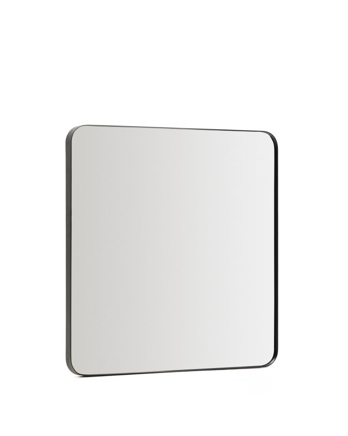 KAVE HOME Marco v�gspejl, kvadratisk - spejlglas og sort metal (60x60)