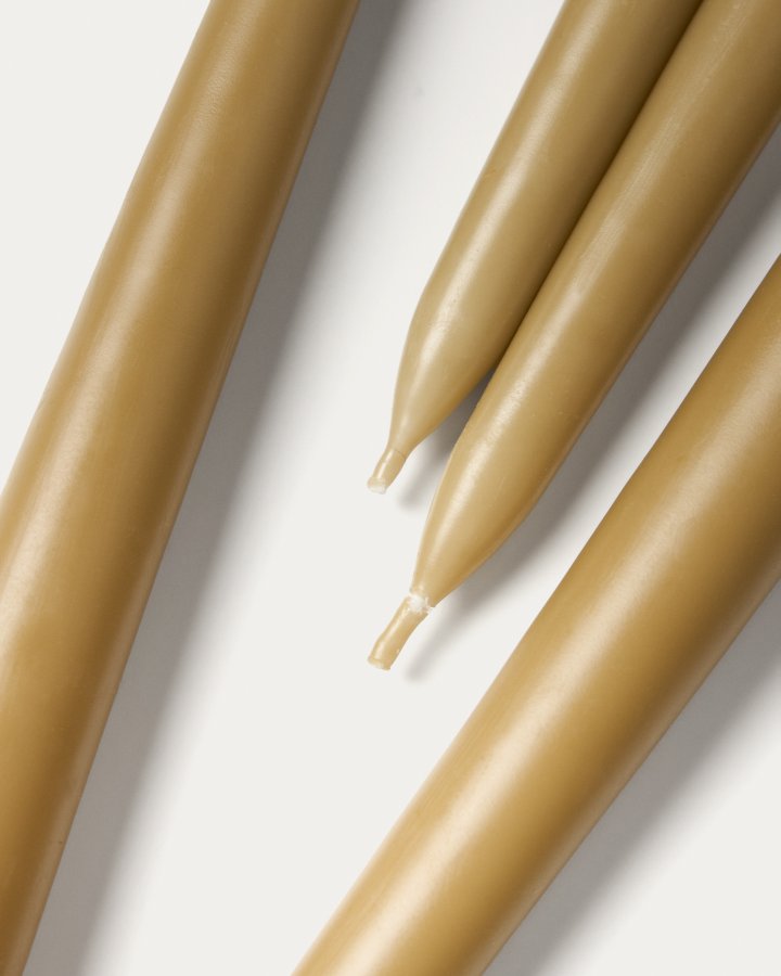 KAVE HOME Talinen stearinlys - beige (s�t med 4)