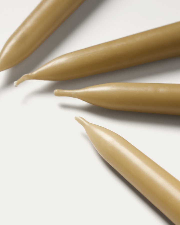 KAVE HOME Talinen stearinlys - beige (s�t med 4)