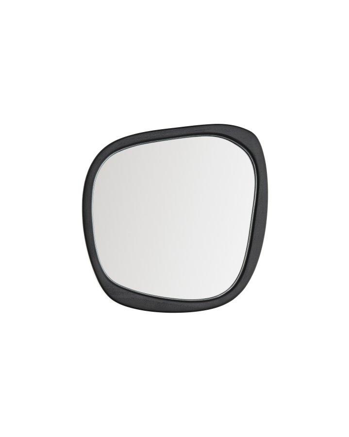 KAVE HOME Alura v�gspejl, organisk - spejlglas og sort teaktr� (45,5x47)