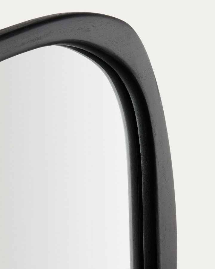 KAVE HOME Alura v�gspejl, organisk - spejlglas og sort teaktr� (45,5x47)