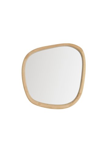 KAVE HOME Alura v�gspejl, organisk - spejlglas og natur teaktr� (45,5x47)