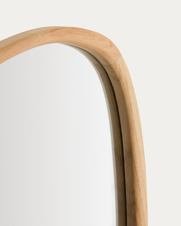 KAVE HOME Alura v�gspejl, organisk - spejlglas og natur teaktr� (45,5x47)