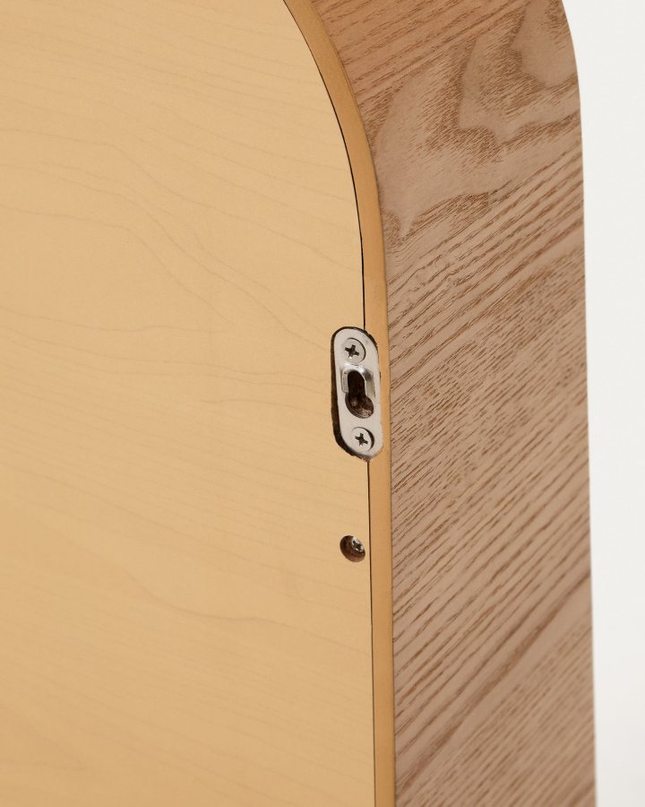 KAVE HOME Salaya ask laminert kryssfiner innrammet speil i naturlig finish, 90 x 60 cm