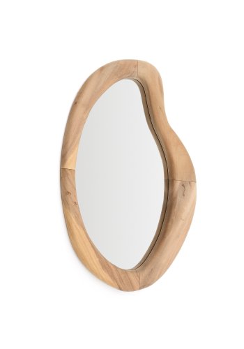 KAVE HOME Selem veggspeil, organisk - speilglass og naturlig mungurtre (68x44)