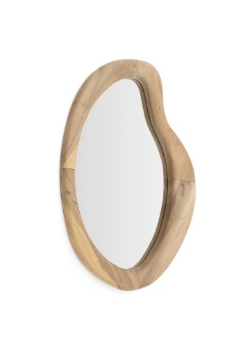 KAVE HOME Selem veggspeil, organisk - speilglass og naturlig mungurtre (68x44)
