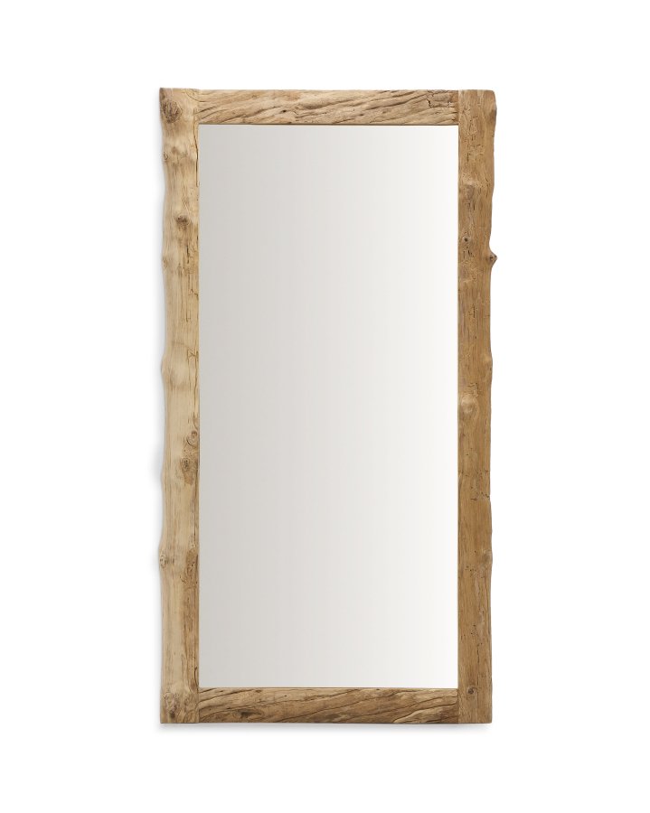 KAVE HOME Ibro veggspeil, rektangulrt - speilglass og brunt tre (105x200)