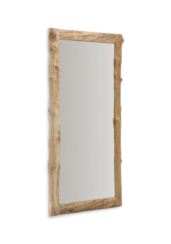 KAVE HOME Ibro veggspeil, rektangulrt - speilglass og brunt tre (105x200)