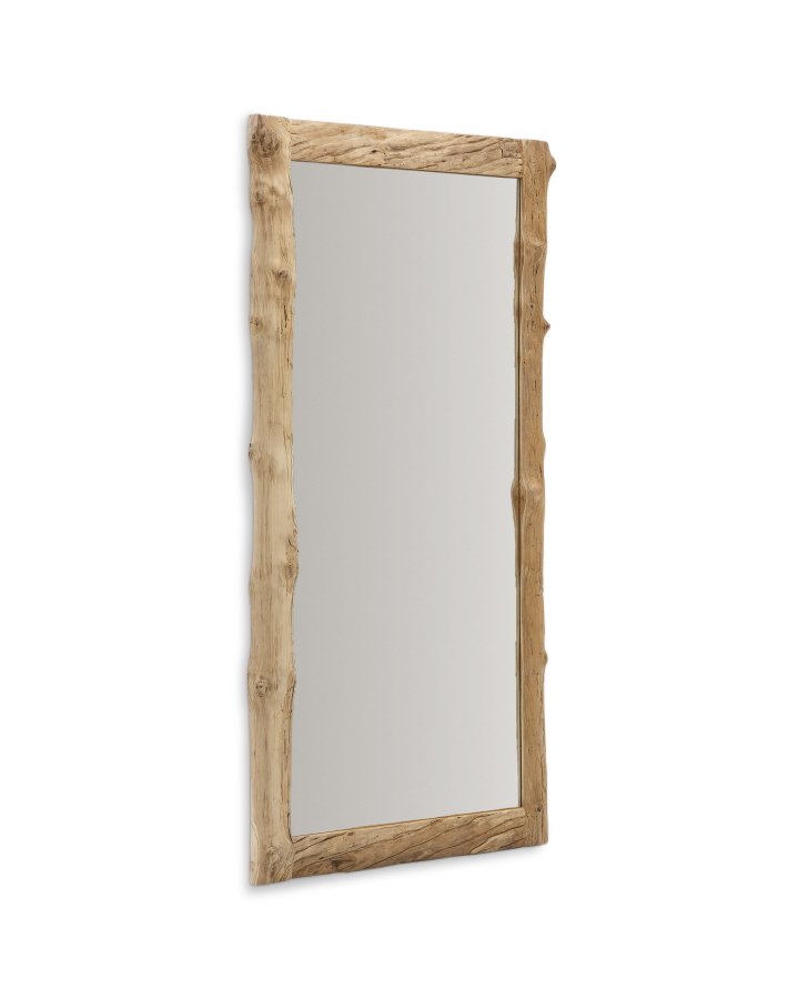 KAVE HOME Ibro veggspeil, rektangulrt - speilglass og brunt tre (105x200)