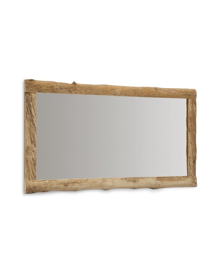 KAVE HOME Ibro veggspeil, rektangulrt - speilglass og brunt tre (105x200)