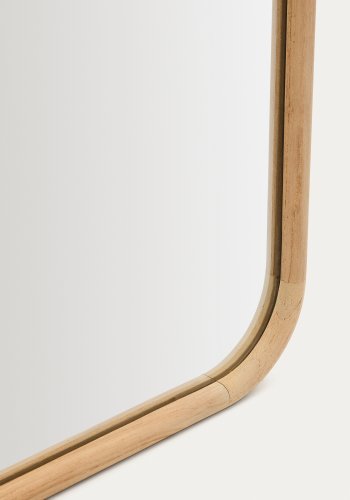KAVE HOME Milsa v�gspejl, rektangul�r - spejlglas og natur teaktr� (54x154)