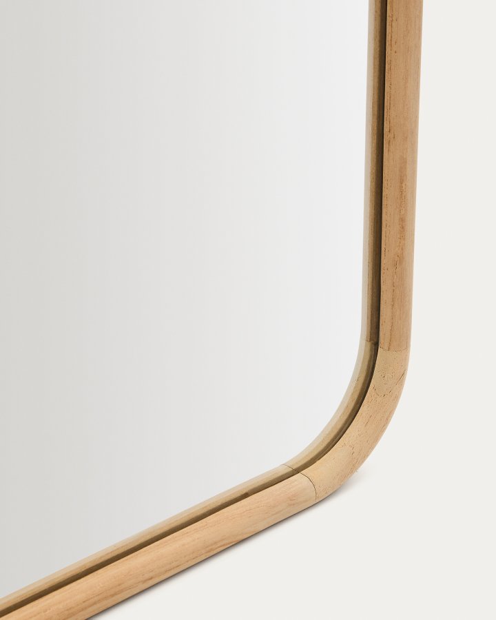 KAVE HOME Milsa v�gspejl, rektangul�r - spejlglas og natur teaktr� (54x154)