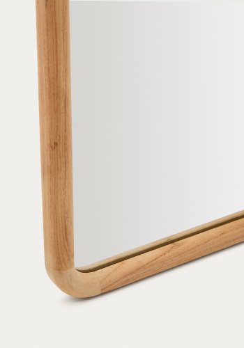 KAVE HOME Milsa v�gspejl, rektangul�r - spejlglas og natur teaktr� (55x155)