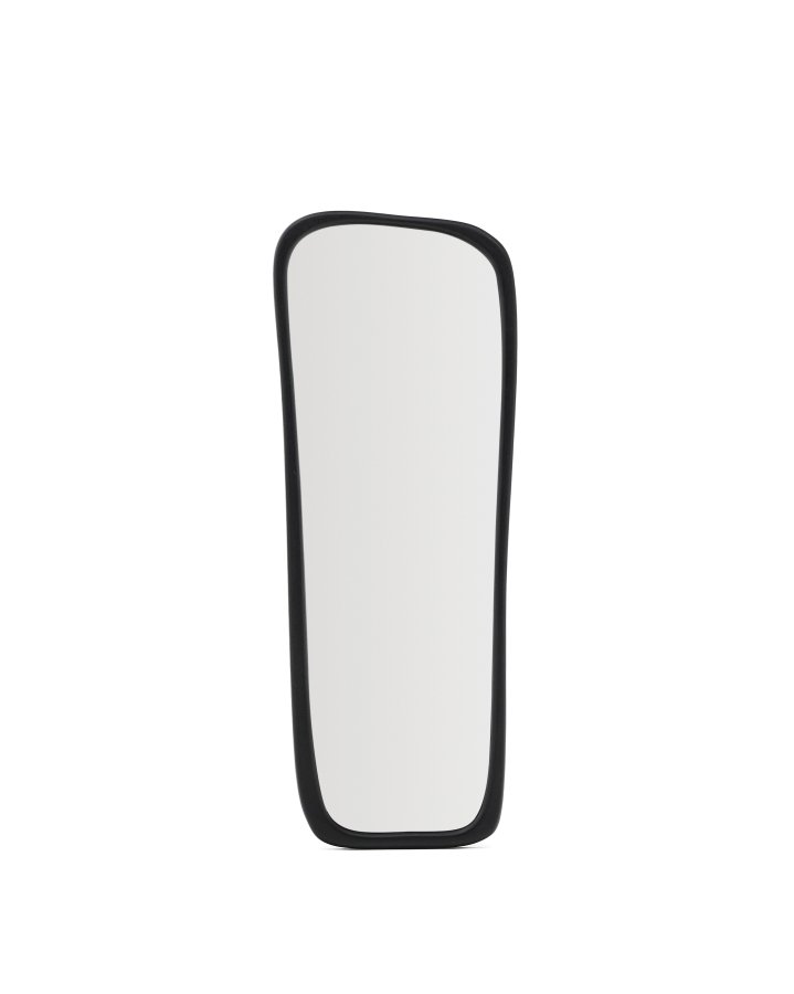 KAVE HOME Alura gulvspejl, organisk - spejlglas og sort teaktr� (158x61)