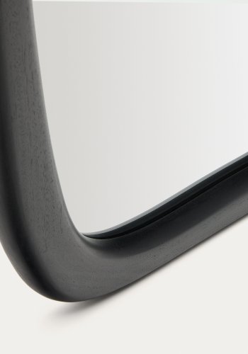 KAVE HOME Alura gulvspejl, organisk - spejlglas og sort teaktr� (158x61)