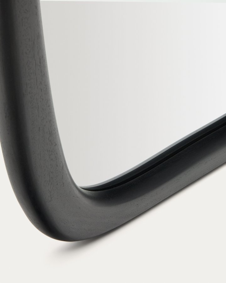 KAVE HOME Alura gulvspejl, organisk - spejlglas og sort teaktr� (158x61)