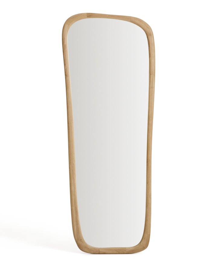 KAVE HOME Alura gulvpejl, organisk - spejlglas og natur teaktr� (158x61)