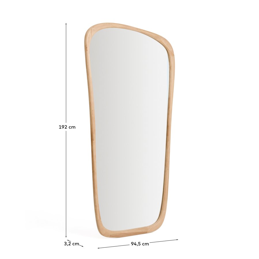 KAVE HOME Alura gulvspejl, organisk - spejlglas og natur teaktr� (94,6x192,1)