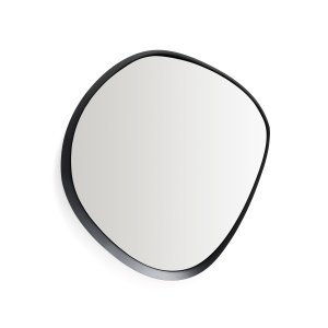 KAVE HOME v�gspejl, asymmetrisk - spejlglas og sort metal (85x93,5)