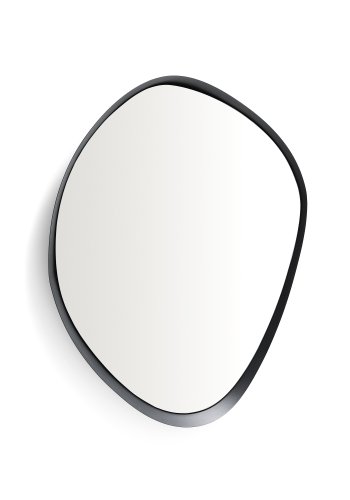 KAVE HOME v�gspejl, asymmetrisk - spejlglas og sort metal (85x93,5)