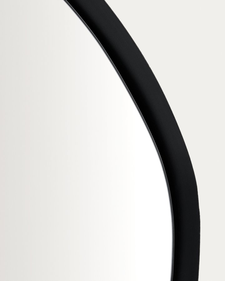 KAVE HOME v�gspejl, asymmetrisk - spejlglas og sort metal (85x93,5)