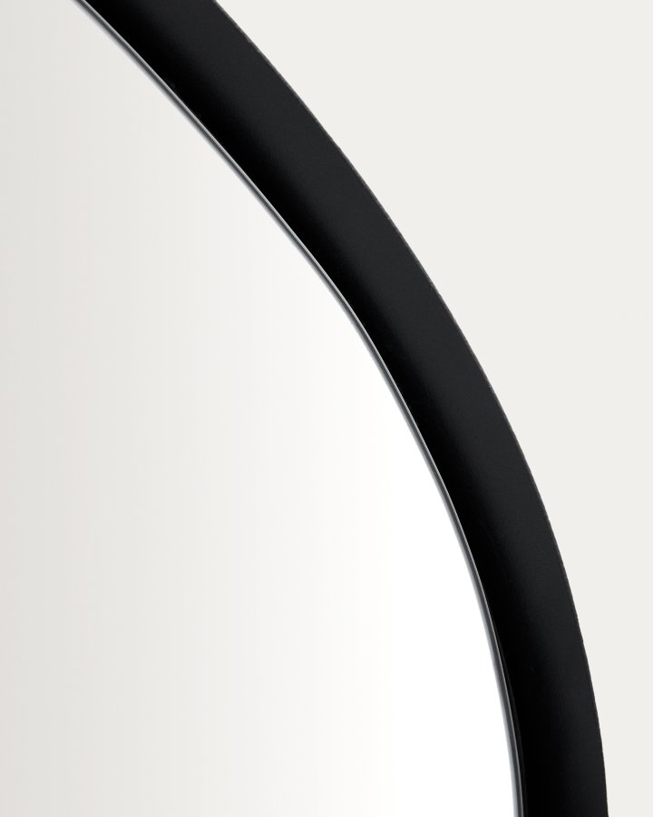 KAVE HOME v�gspejl, asymmetrisk - spejlglas og sort metal (67,5x74,5)