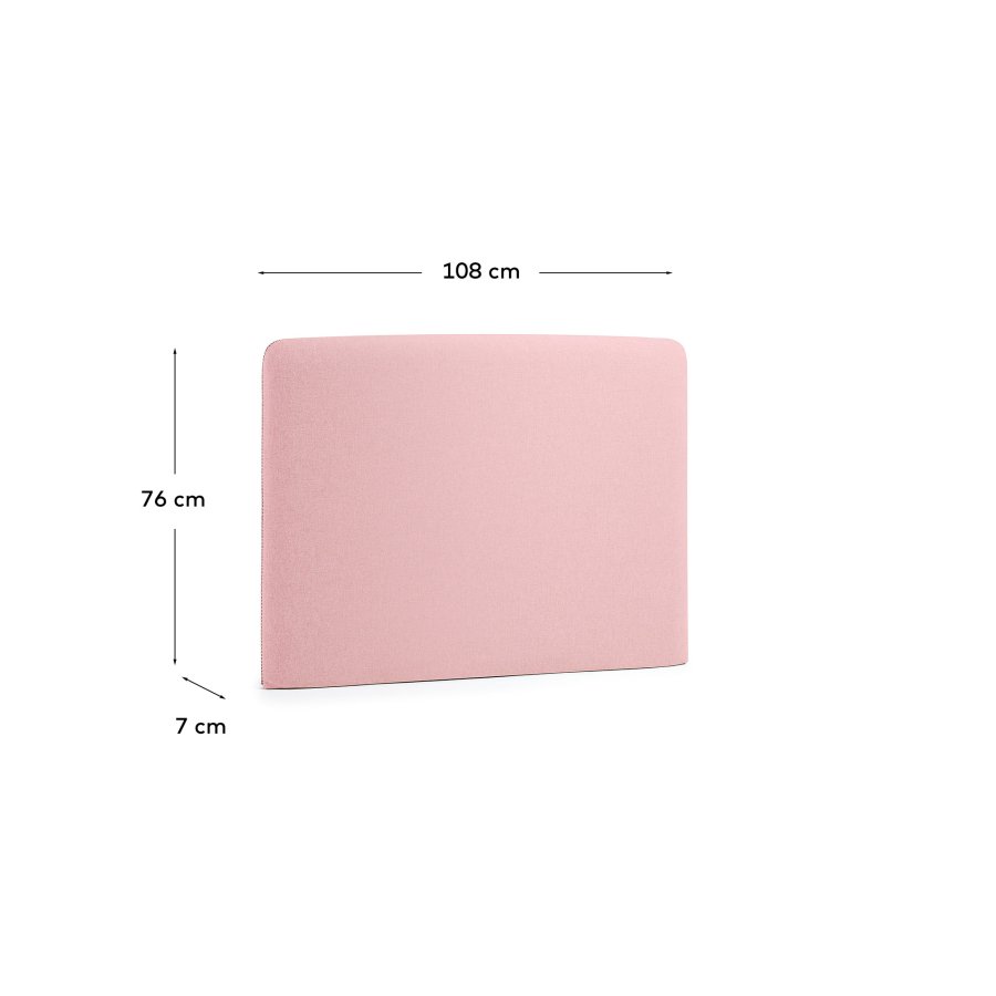 KAVE HOME Dyla sengegavl, med avtagbart trekk - rosa stoff (for 90 cm seng)