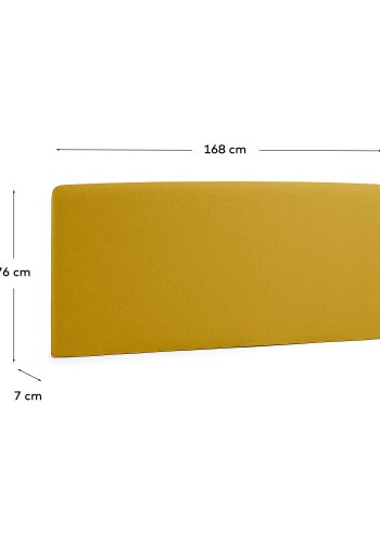 KAVE HOME Dyla sengegavl, m. aftageligt betr�k - sennepsgul stof (til 150 cm seng)