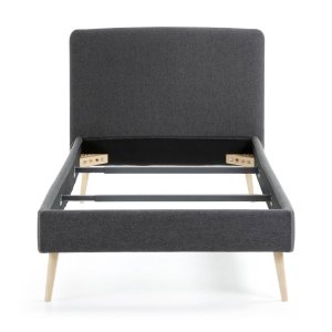 KAVE HOME Dyla sängöverdrag - svart tyg (för en 90x190cm sängram)