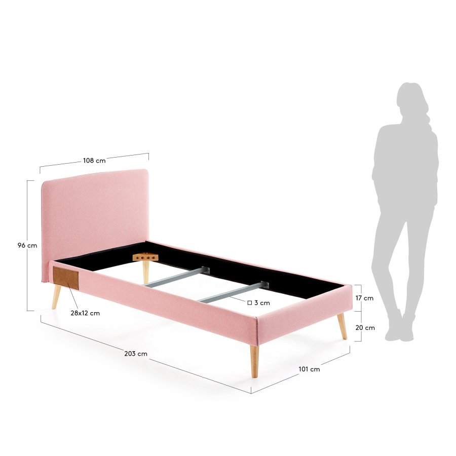 KAVE HOME Dyla sengetrekk til 90 x 190 cm madrass i rosa