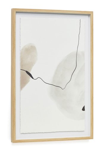 KAVE HOME Torroella abstrakt maleri i hvitt, brunt og grtt, 60 x 90 cm